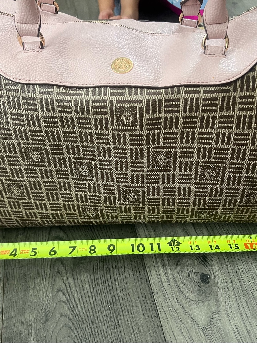 Anne Klein Pink Patterned Tote Bag with Shoulder Strap - Picture 2 of 7
